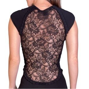 French Connection Black Floral Lace Dress Little Black Dress